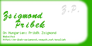 zsigmond pribek business card