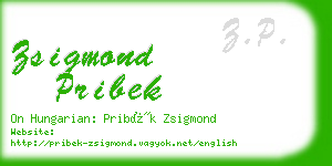zsigmond pribek business card